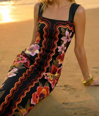 Vestido largo estampado floral