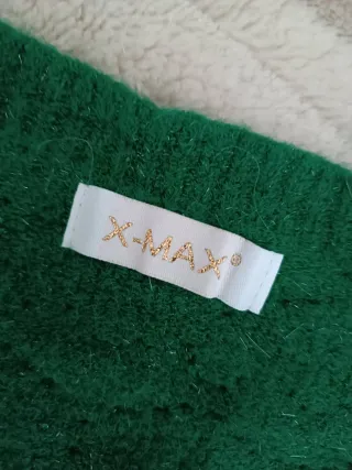 Pullover donna scollo a V verde