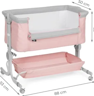 Minicuna rosa con cesta inferior