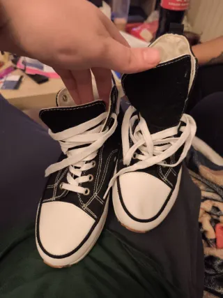 Playeros Converse plataforma negros y blancos