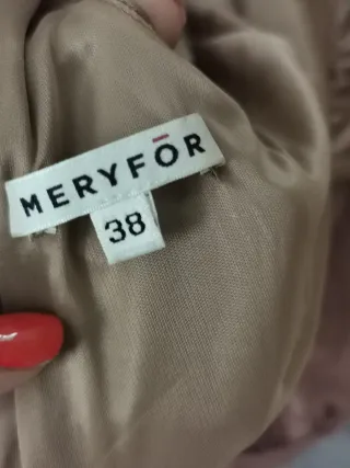 Vestido largo rosa y marrón talla 38