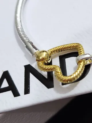Pulsera Pandora Cadena Serpiente Cierre Corazón