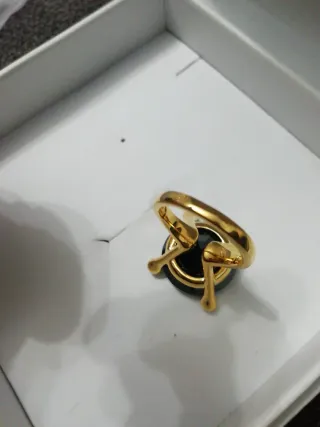 Anillo Tous Plata 925 Baño Oro Negro
