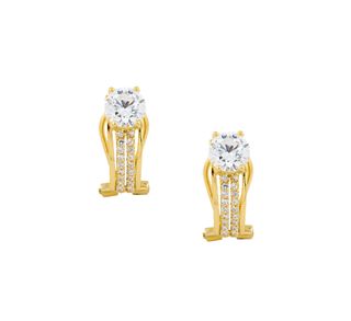 pendientes oro 18k con piedra con circonita