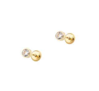 pendientes oro 18k con piedra con circonita