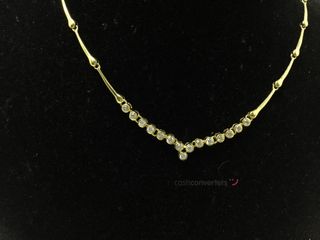 cadena oro 18k con piedra con circonita 22cm