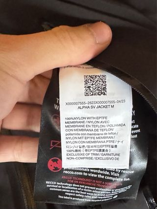 Chaqueta Arc'teryx Alpha SV Negra Talla L