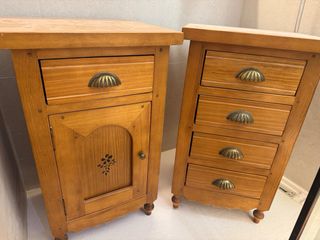 Cabecero y mesillas de madera