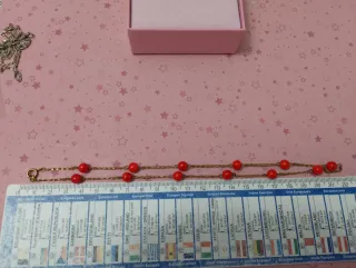 Collana simil corallo dorata