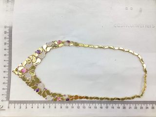 collar oro 18k con piedra con circonita 24cm