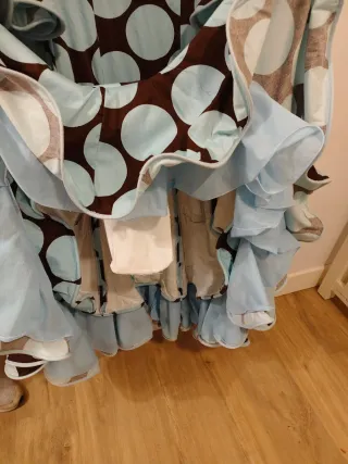 Traje Flamenca lunares azul y marrón