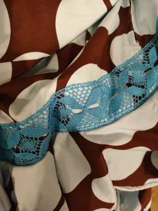 Traje Flamenca lunares azul y marrón