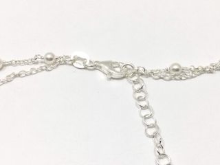 collar plata 925mm con piedra con perla 22.5cm