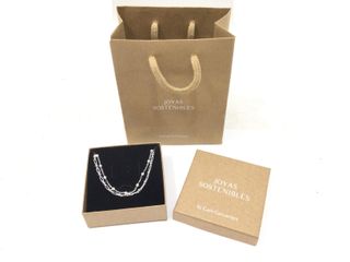 collar plata 925mm con piedra con perla 22.5cm