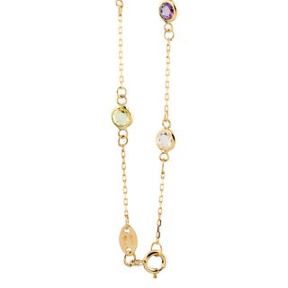 pulsera oro 18k con piedra con circonita