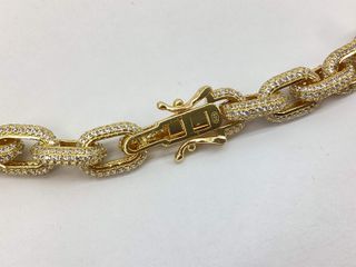 cadena plata 925mm con piedra con circonita 30cm