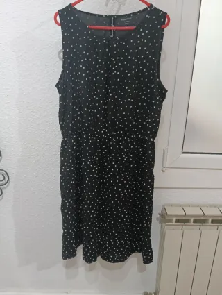 Vestido lunares negro talla L