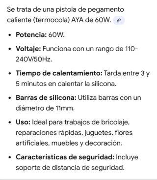 Pistola de Silicona AYA 60W - Sin Estrenar