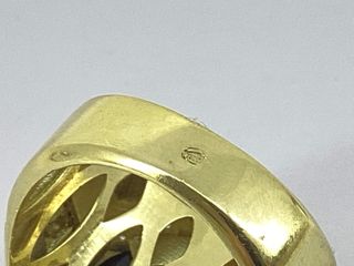 sello oro 18k con piedra con circonita