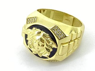 sello oro 18k con piedra con circonita