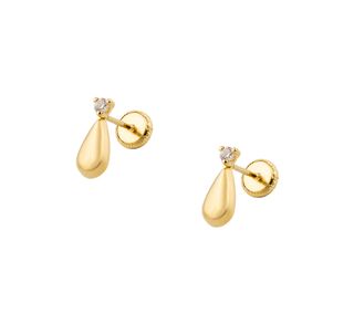 pendientes oro 18k con piedra