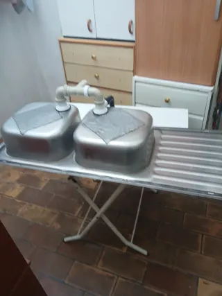 Fregadero doble de cocina