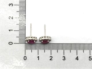 pendientes oro 18k con piedra con rubi,diamante