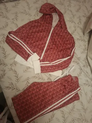 Conjunto chándal mujer rosa y blanco