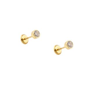pendientes oro 18k con piedra con circonita