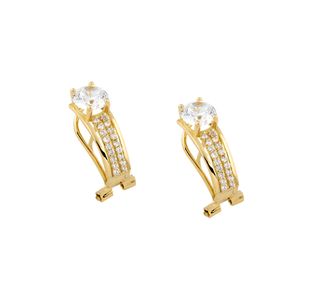 pendientes oro 18k con piedra con circonita
