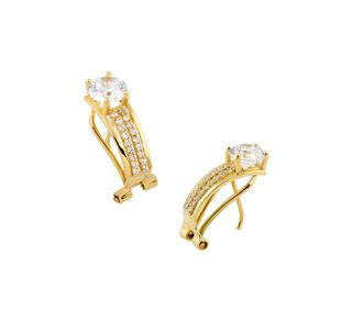 pendientes oro 18k con piedra con circonita