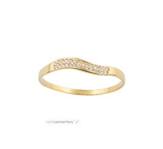 anillo oro 18k con piedra con circonita