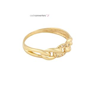 anillo oro 18k con piedra con circonita