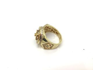 sello oro 18k con piedra con circonita