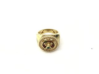 sello oro 18k con piedra con circonita