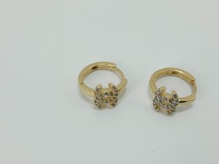 pendientes oro 14k con piedra con circonita