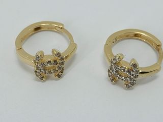 pendientes oro 14k con piedra con circonita