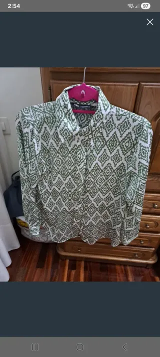 Camisa Zara Estampada Verde