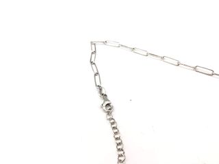 collar plata 925mm con piedra con perla 22cm