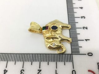 colgante oro 18k con piedra con circonita,esmeralda,rubi,topacio