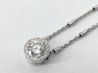 cadena oro 18k con piedra con diamante 22cm