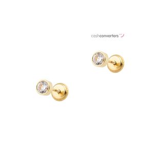 pendientes oro 18k con piedra