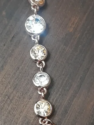 Bracciale acciaio rosa con pietre vetro