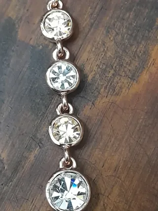 Bracciale acciaio rosa con pietre vetro