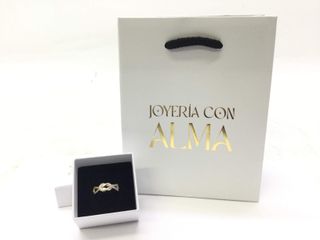 anillo oro 18k con piedra con circonita
