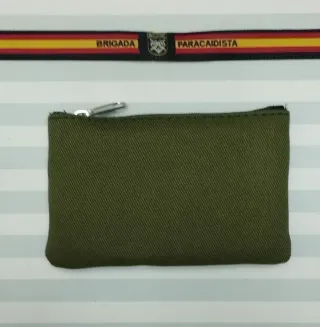MONEDERO LONA/ PIEL BRIPAC EN VERDE + PULSERA