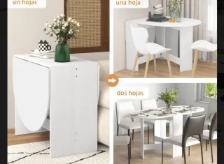Mesa Comedor Plegable Blanca