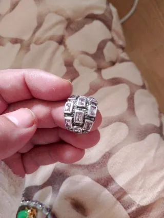 Anillo Plata con Piedras Rosas