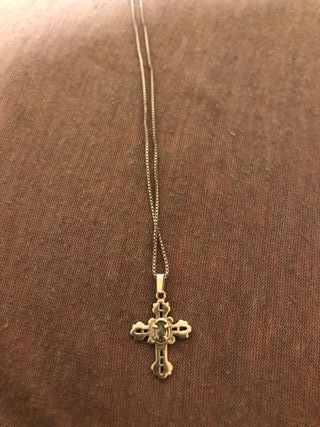 Colgante Cruz Swarovski Plata Artesanal