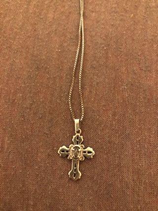 Colgante Cruz Swarovski Plata Artesanal